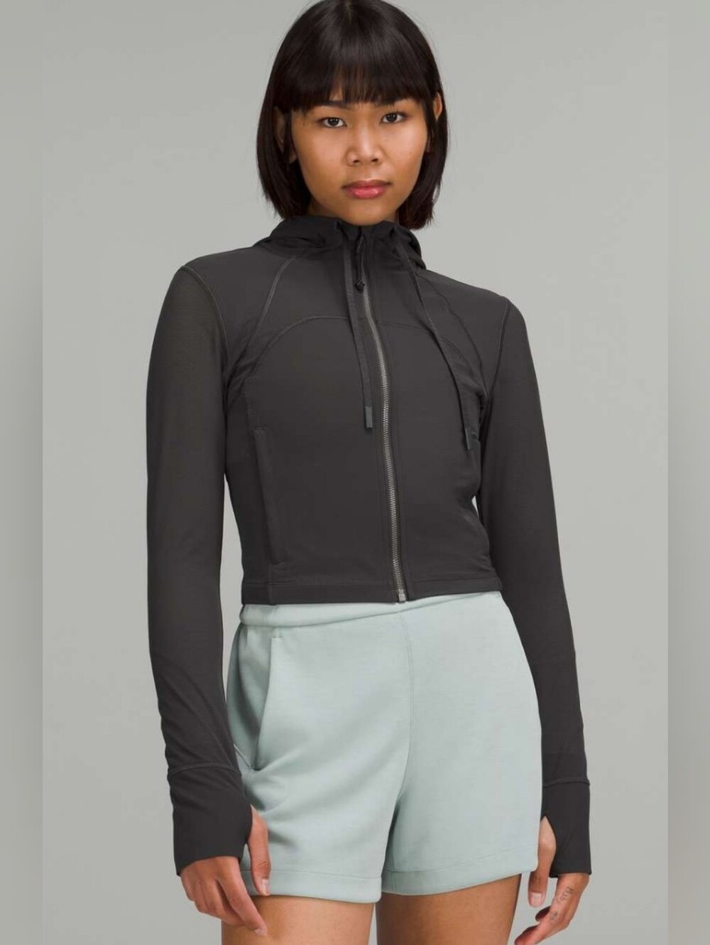 Lululemon Nulu and Mesh Cropped Define Jacket Graphite Grey Size 10